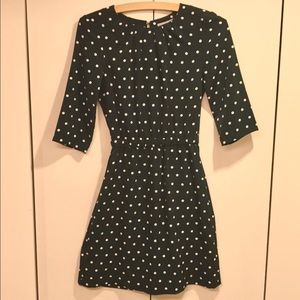 Deep hunter green 20's style polka dot dress